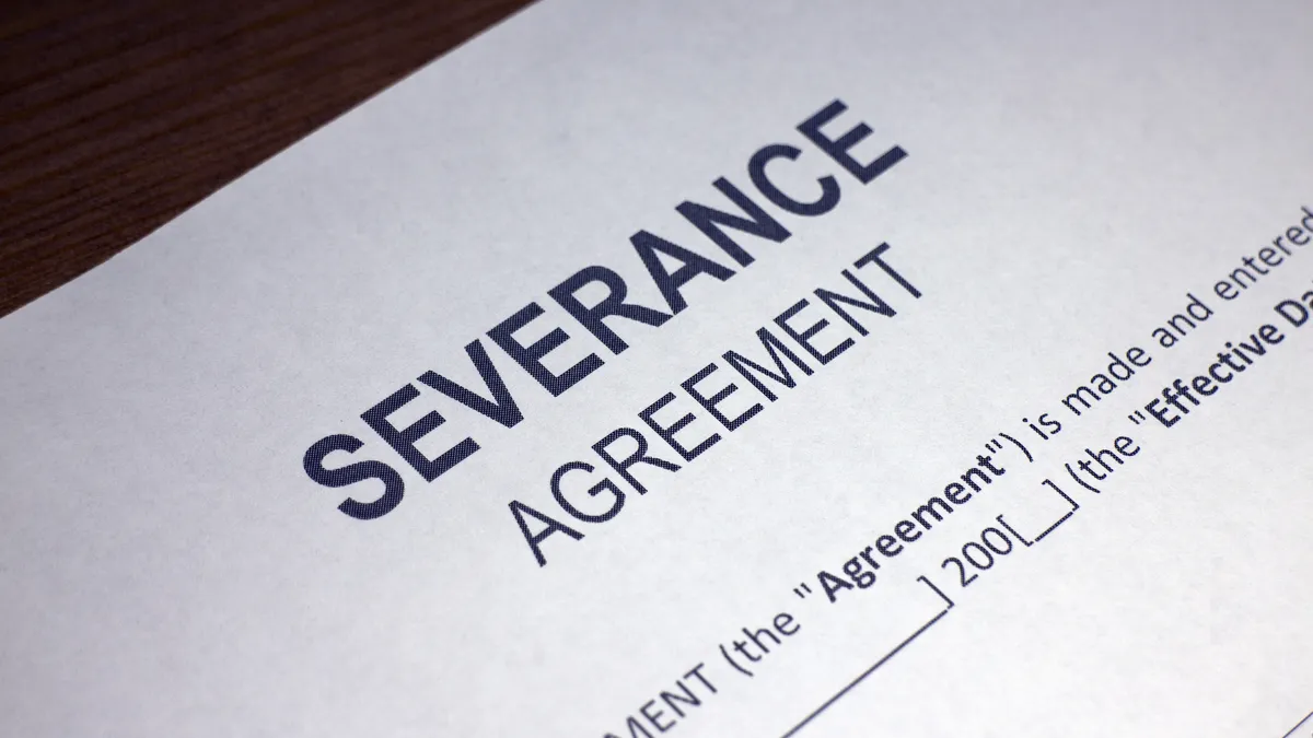 A printed-out severance agreement