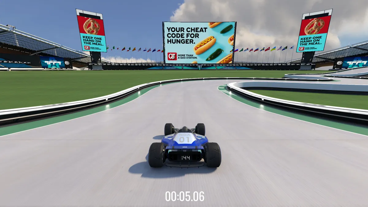 A screenshot of QuikTrip ads in a video game.