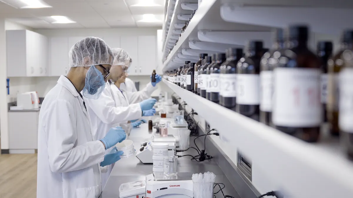 Scientists working in a food lab.