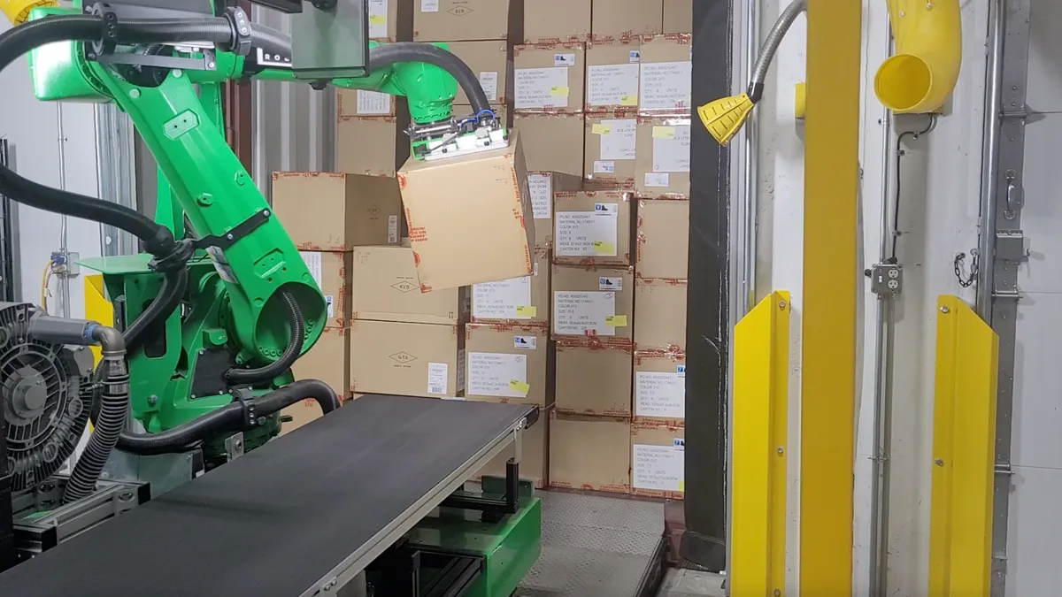 Pickle Robot’s robotic system that unloads trailers is among the technologies being used at select UPS facilities.