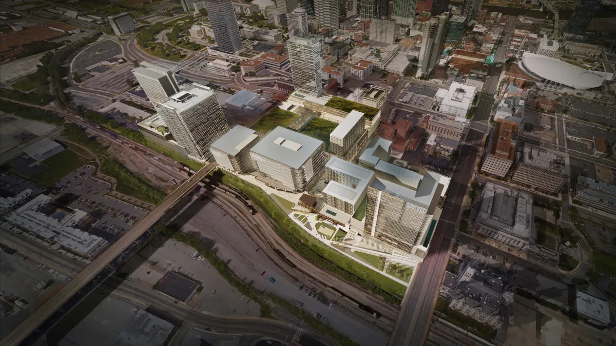 AEG's portion of the 18 acre project is slated to include a concert venue, movie theatre and hotel.