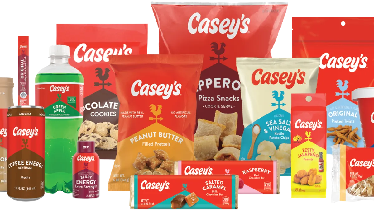 A photo of several of Casey's store-brand products.