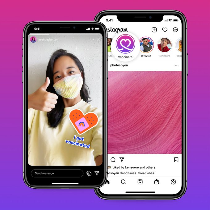 Instagram vaccine stickers