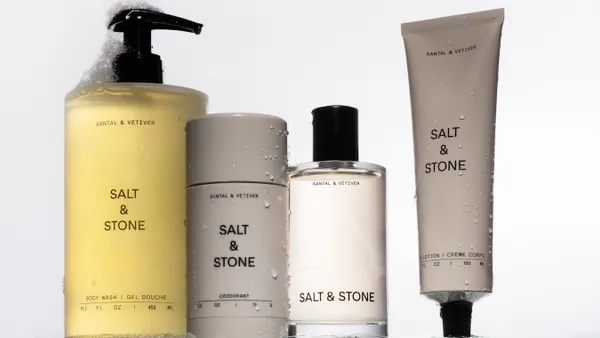 Various Salt & Stone products, including body wash, deodorant and body spray