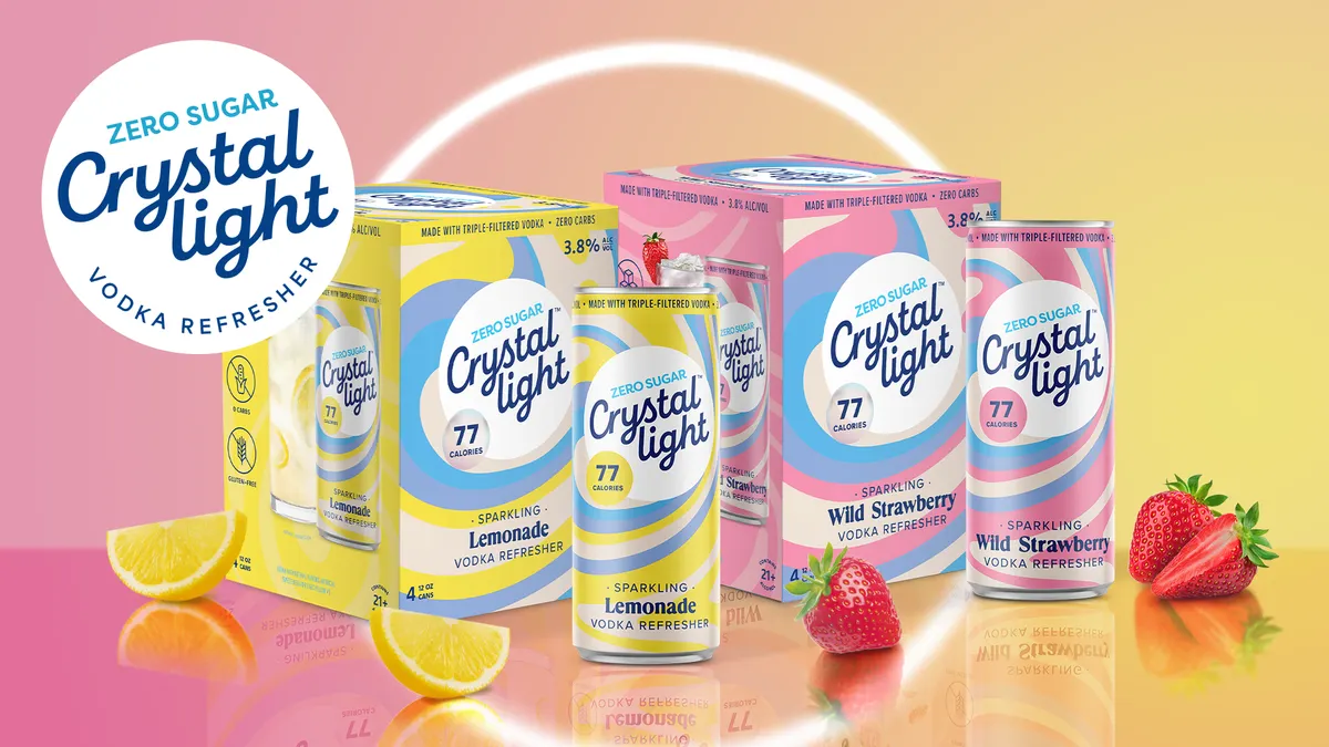 Cans of Crystal Light Vodka Refreshers.