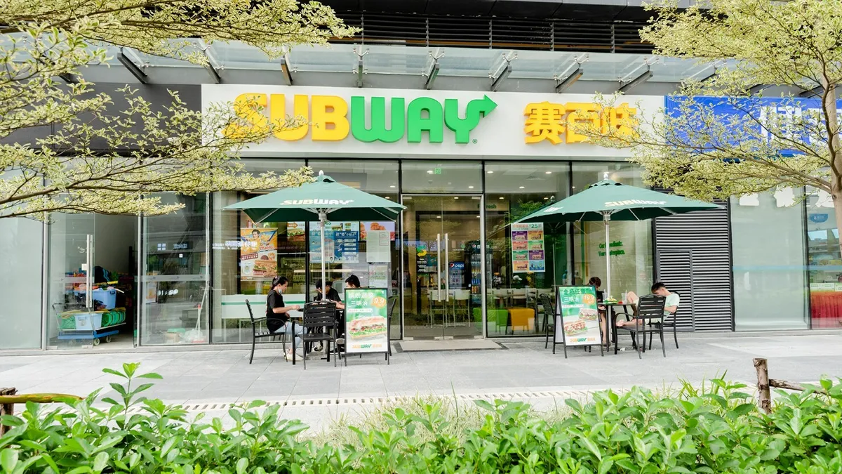 An image of a Subway store in China