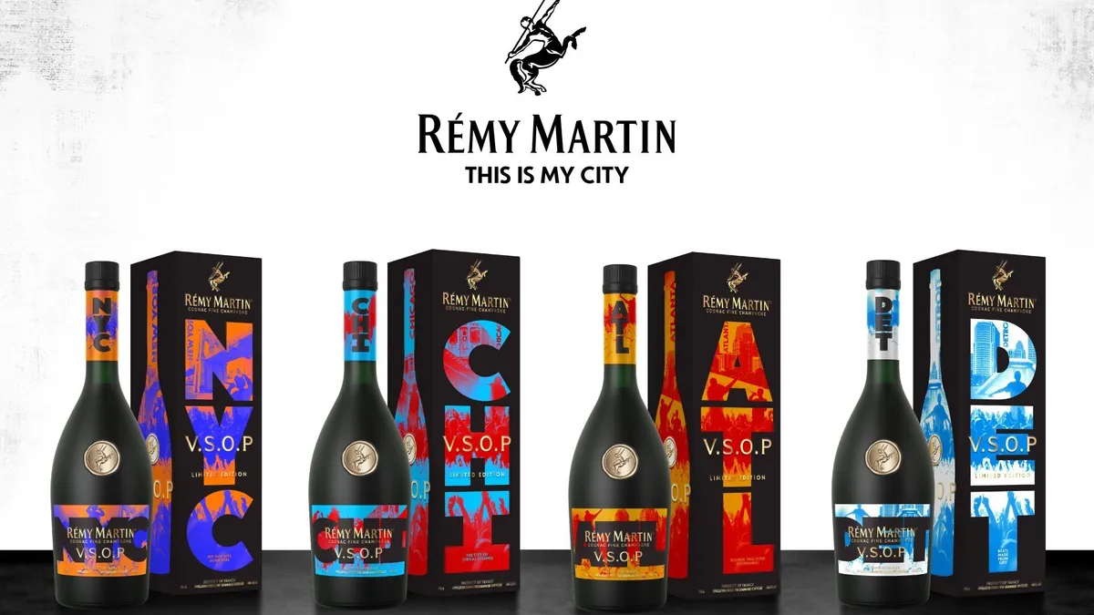 Four bottles of Remy Martin.