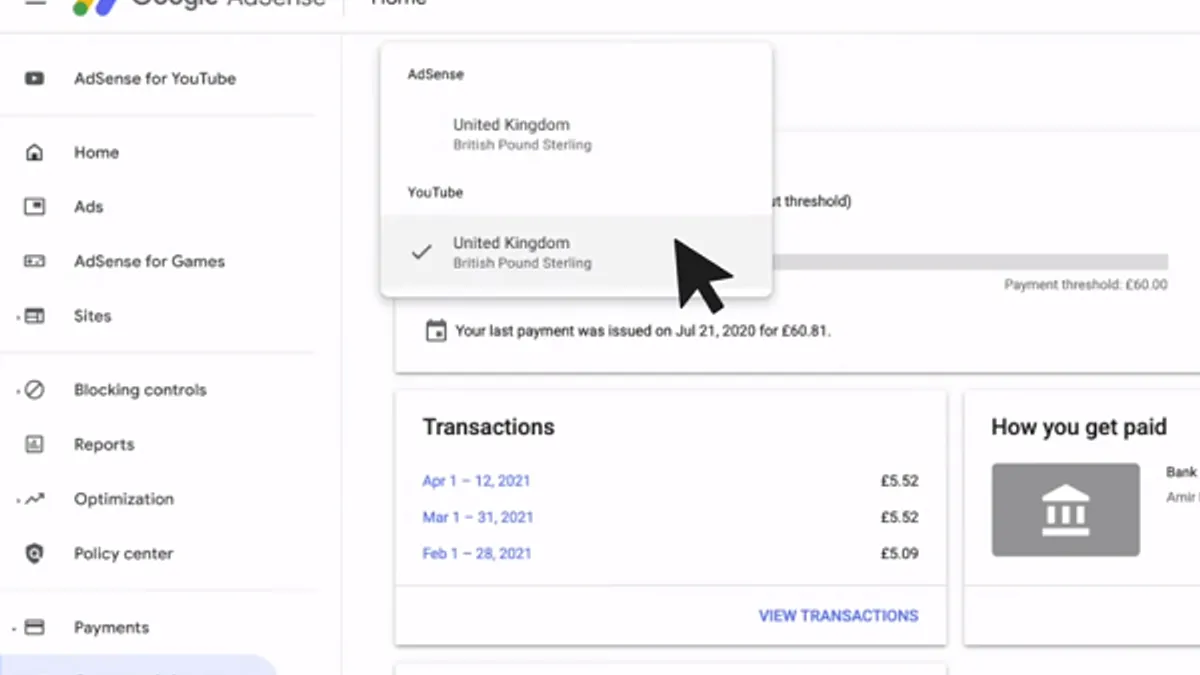YouTube payments update
