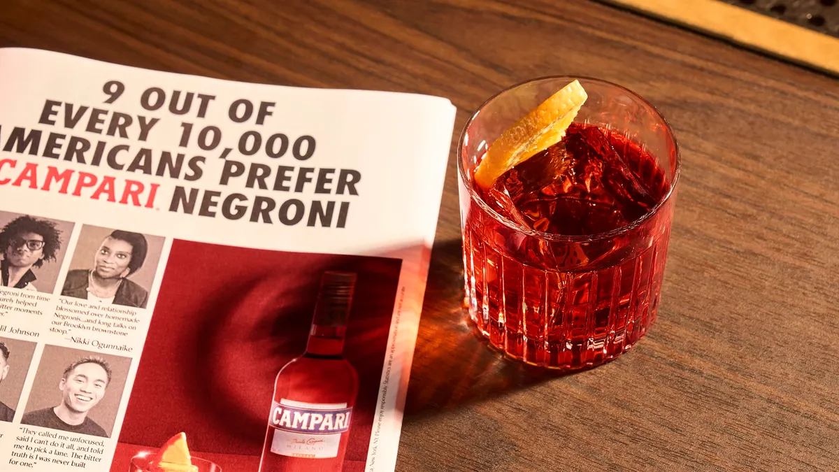 A Campari Negroni and a classic print ad