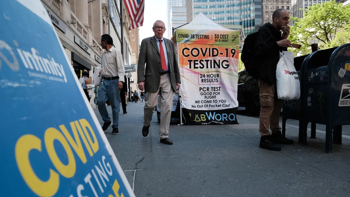 A Covid testing site in New York