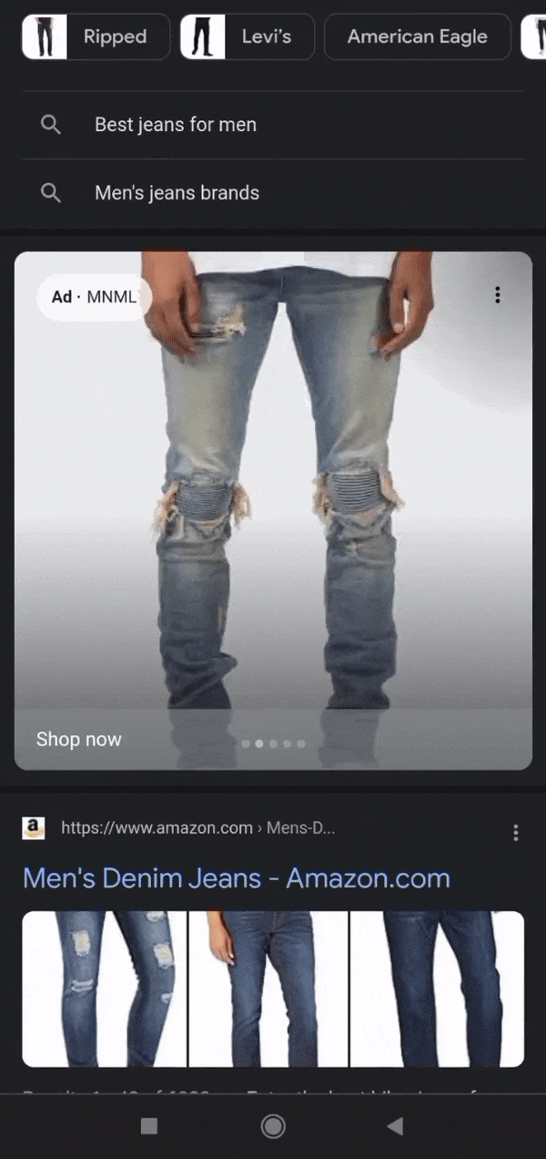 Google Carousel ads in Search