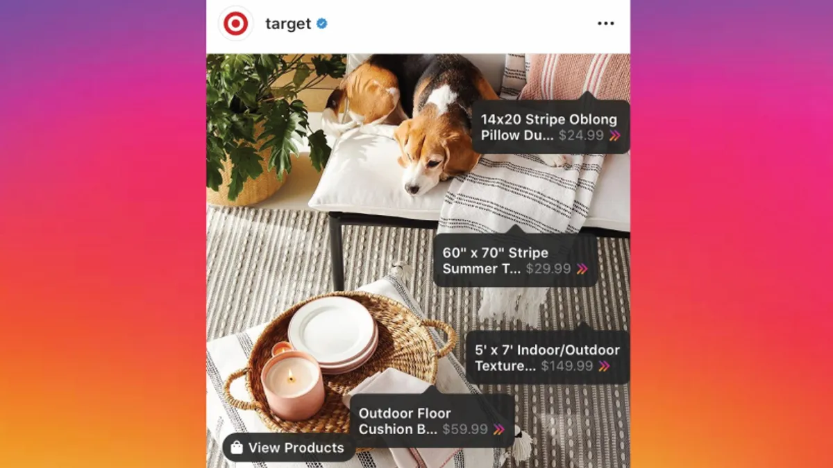 Target now has products available through Instagram Checkout.