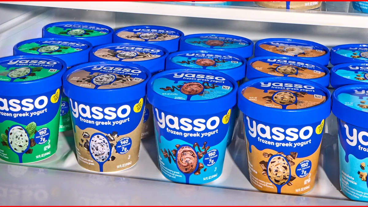 Pints of Yasso frozen yogurt.