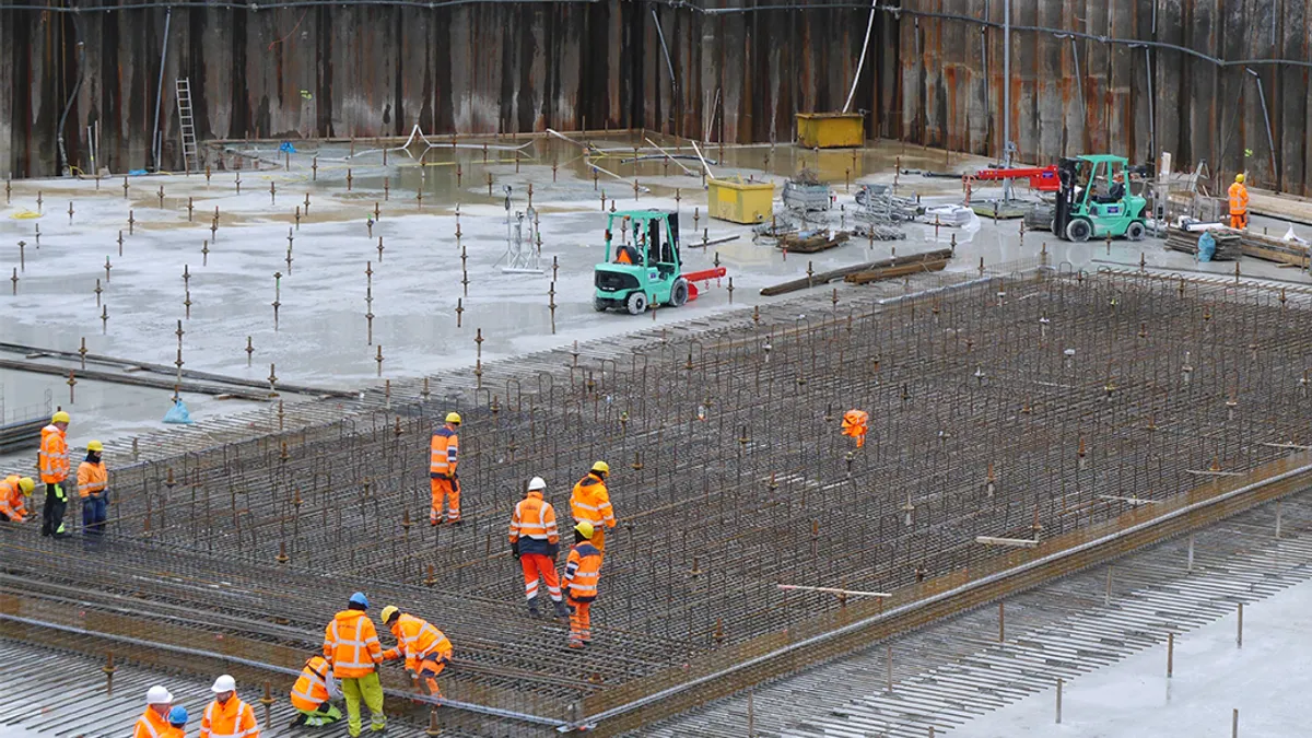 Construction workers working at a site