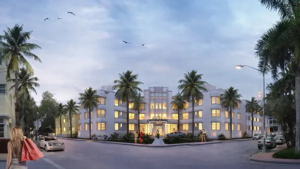 A rendering of Hilton Miami Beach Convention Center Hotel in Miami.