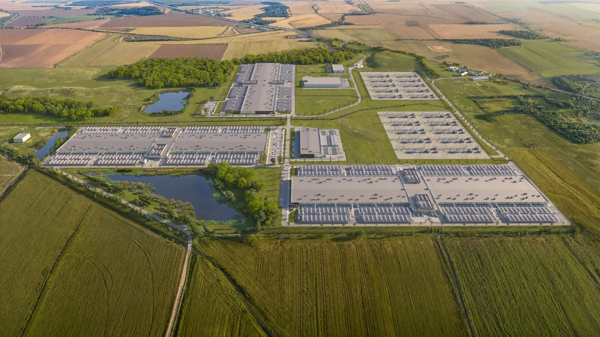 Aerial rendering of the Stargate data center campus in Saline, Michigan.