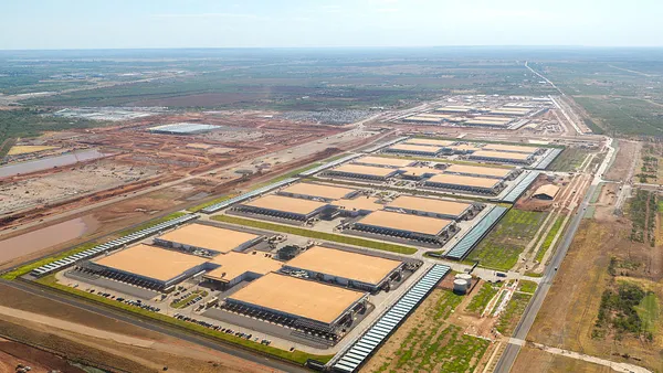 In an aerial view, the Stargate Oracle AI data center campus is seen on August 26, 2026 in Abilene, Texas.