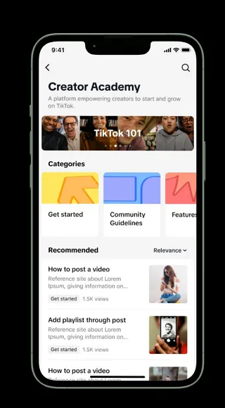 TikTok Creator Academy update