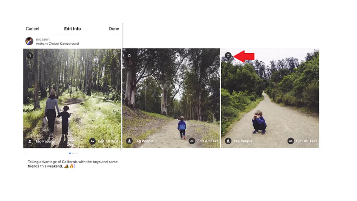 Instagram carousel delete