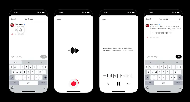 Threads voice clips example