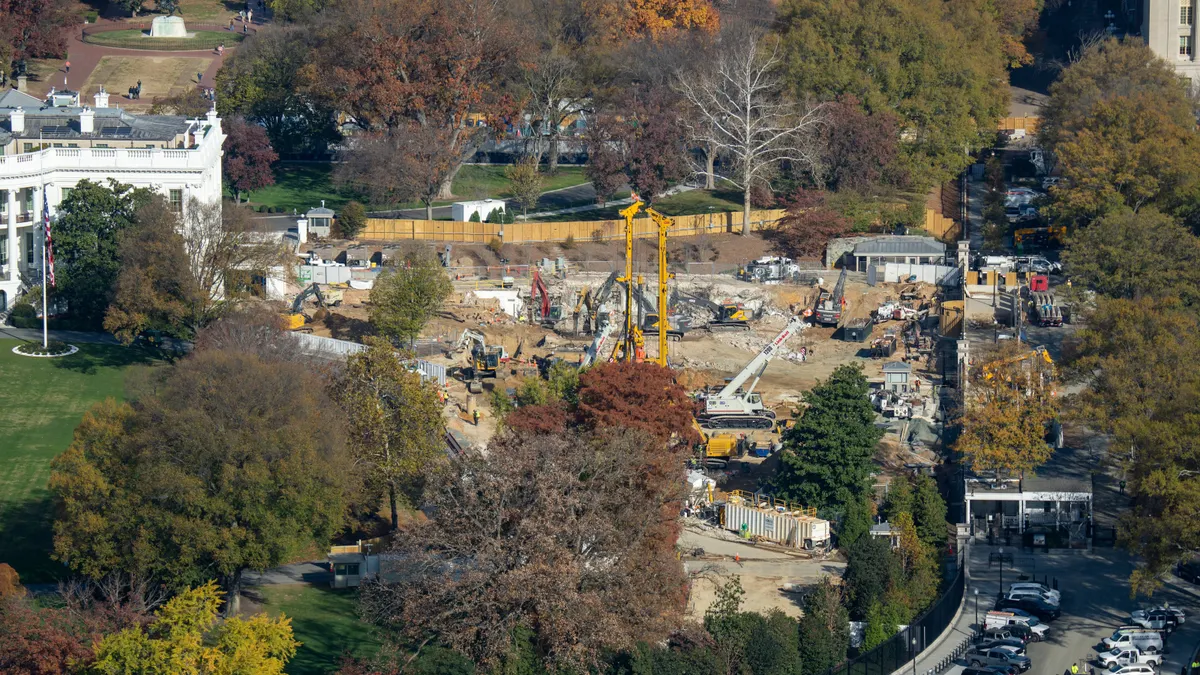 Construction crews continue to remove the East Wing of the White House