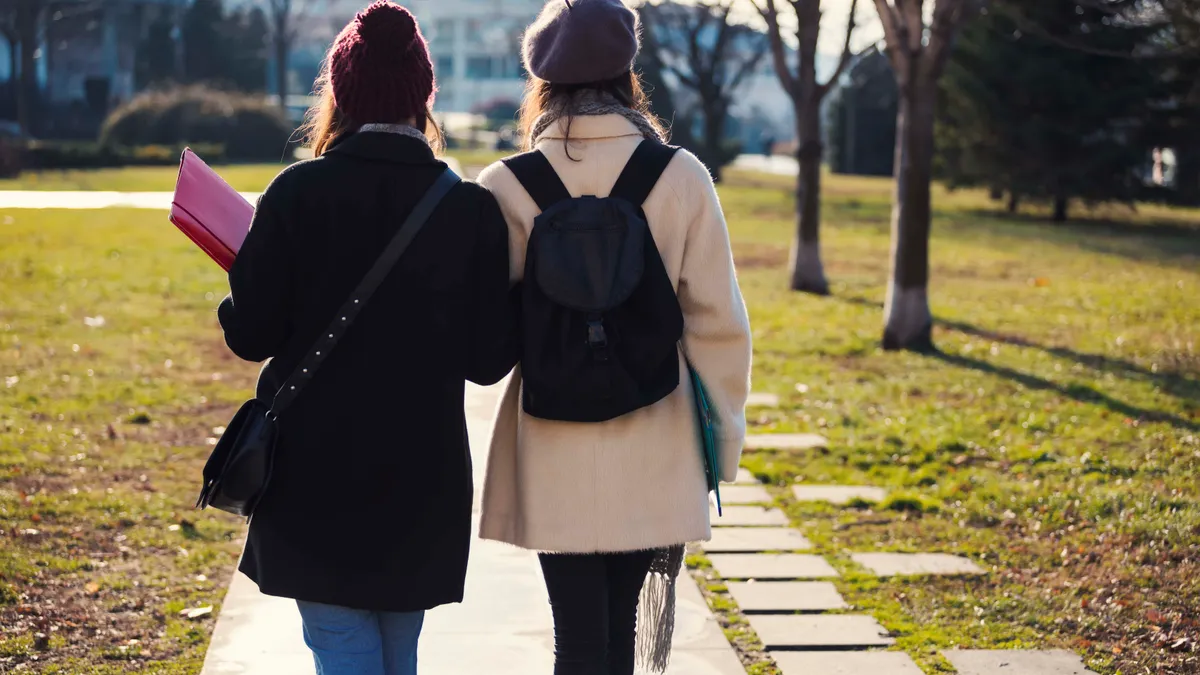 College students walking