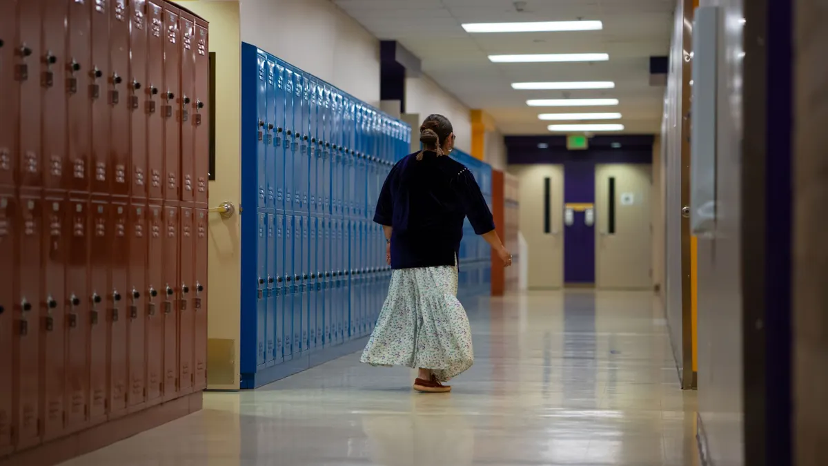 teacher, hallway, school