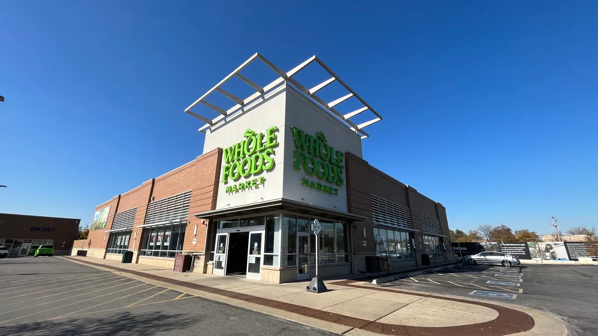 Exterior of a Whole Foods store.