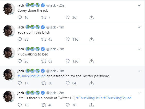 Jack Dorsey's Twitter account hacked