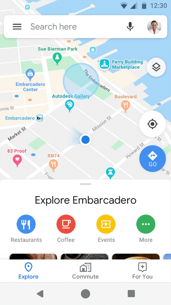 Google Maps incognito mode