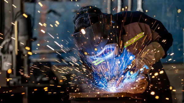 A welder at work.