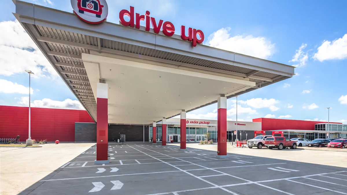 Exterior of new large format Target store featuring Drive Up service