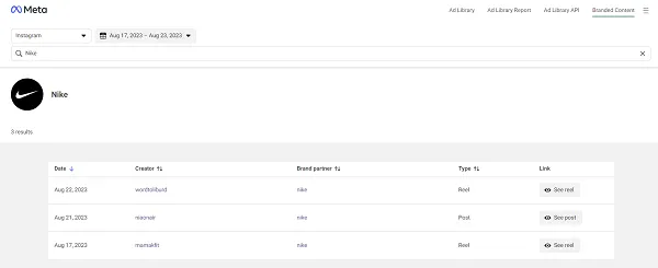 Meta branded content campaigns search