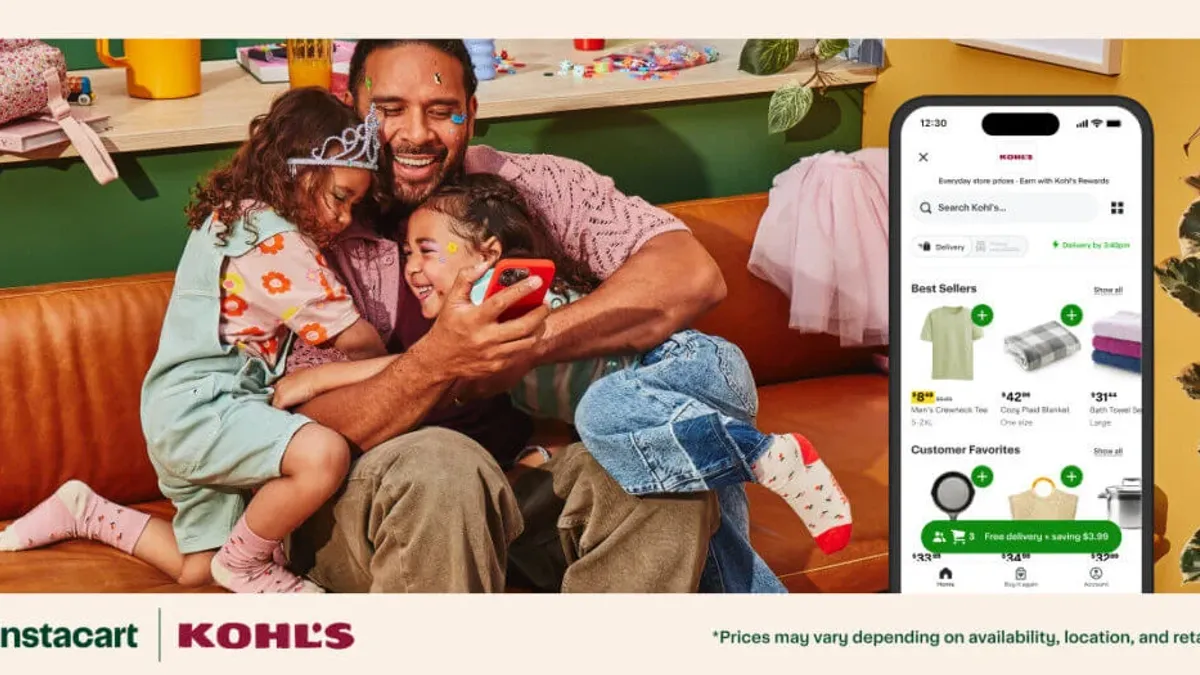 Advertisement of Kohl's and Instacart's partnership.