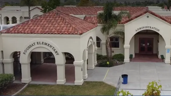 The exterior of Foussat Language Academy, an elementary school in California, is pictured.