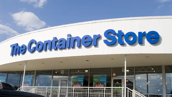 A Container Store banner outside a store.