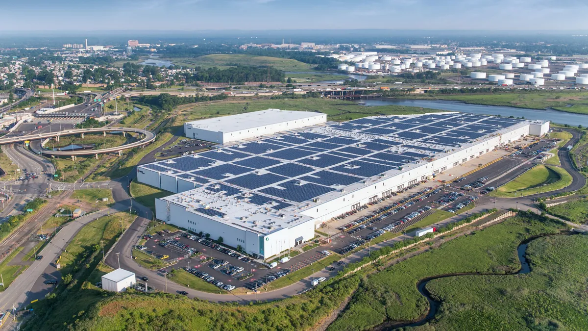 aerial view of Prologis' facility in Carteret, New Jersey