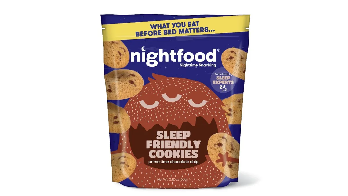 A package of Nightfood's Sleep Friendly Cookies
