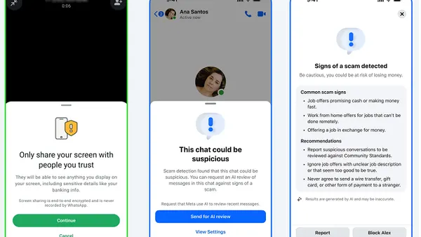 Meta scam warnings