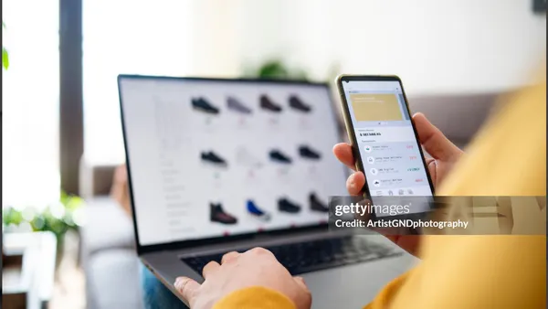 Consumer making an online purchase
