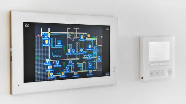 A modern building automation smart dashboard.