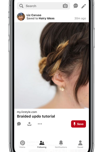 Pinterest single Pin feed example