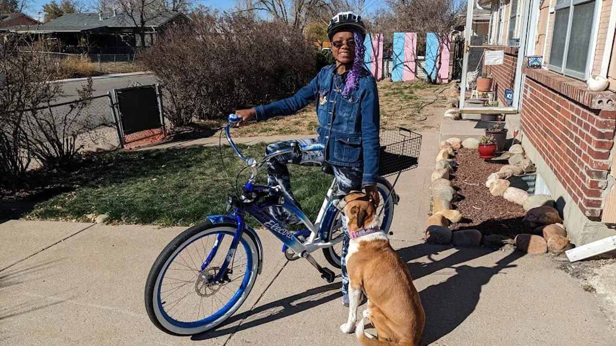 A participant in Denver's e-bike rebate program.