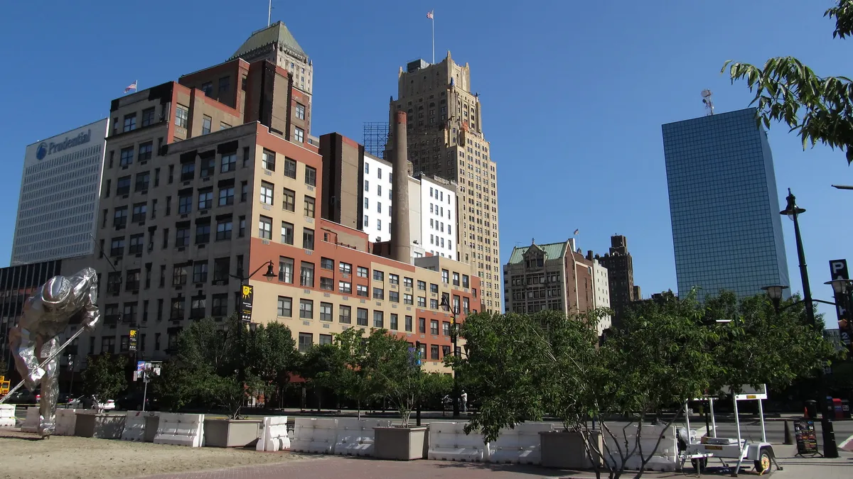 Downtown Newark, New Jersey, with the PSEG building sticking up on the right