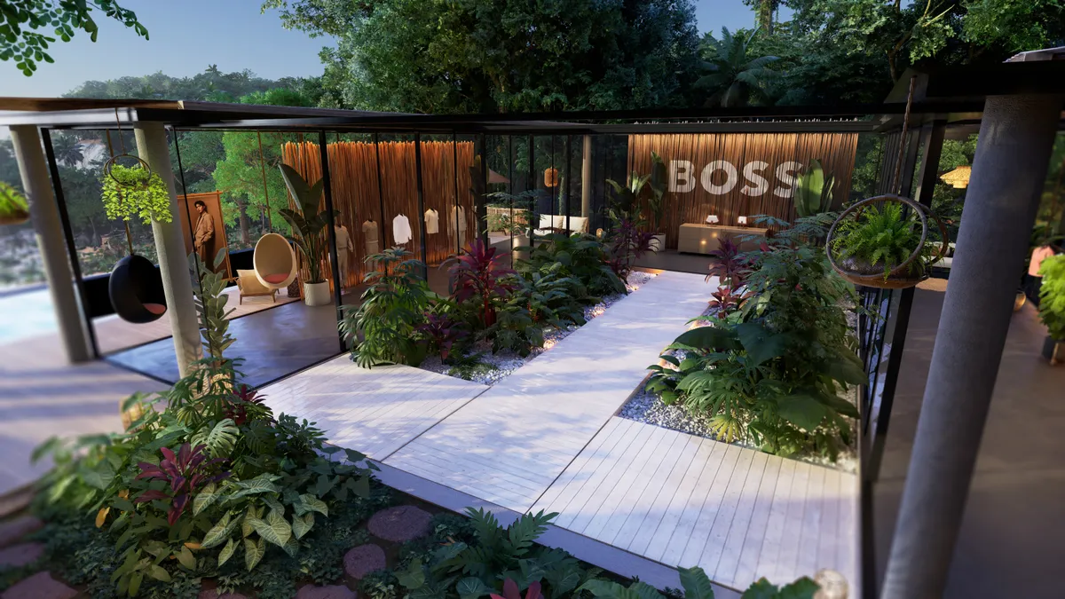 A rendered virtual image of Hugo Boss's virtual experience.