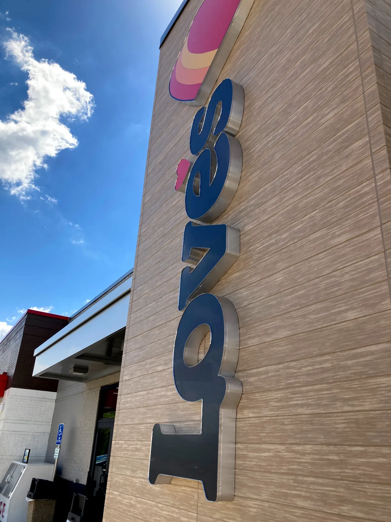 A photo of the logo on a remodeled Love&#x27;s Travel Stops &amp; Country Stores in Toms Brook, Virginia.