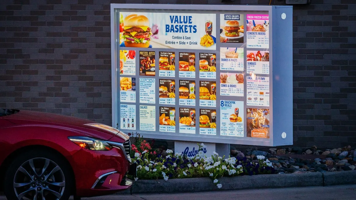 A car at a Culver's drive-thru