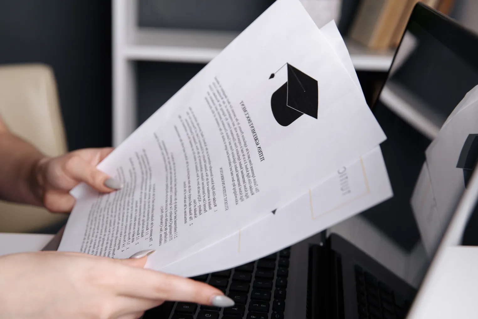 A document with a graduation cap on the letterhead.