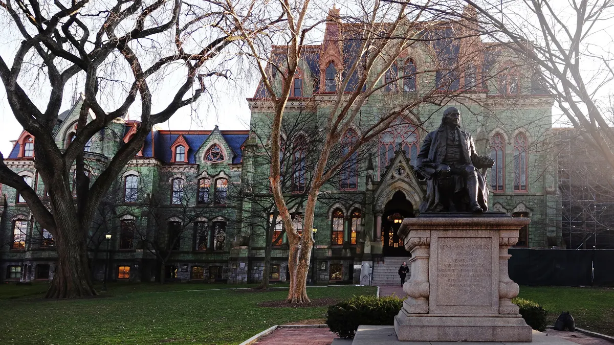 A state on University of Pennsylvania's campus.