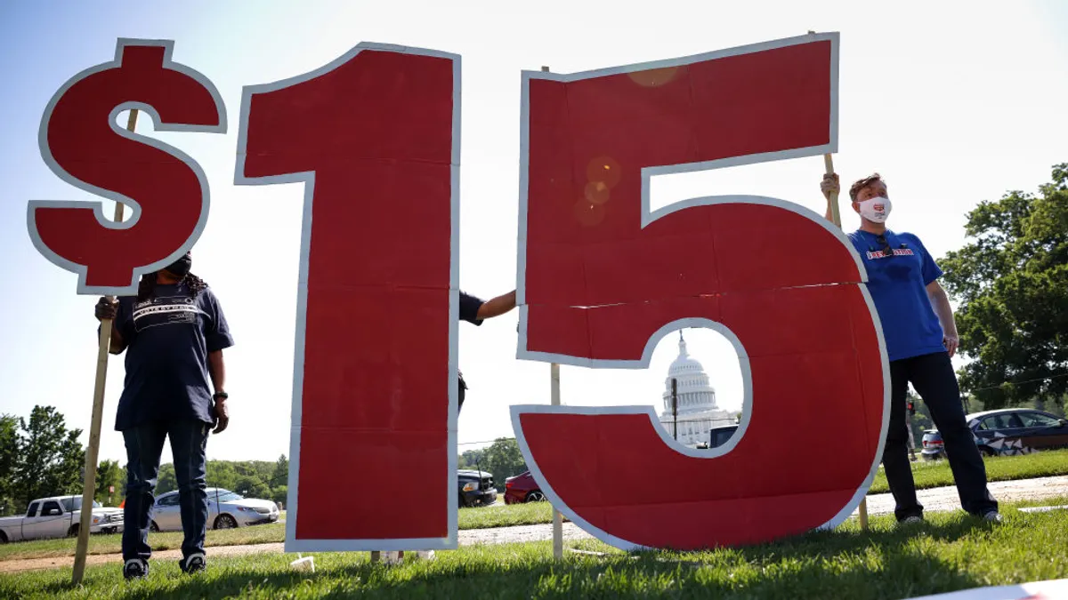 Fight for 15 protestors demand $15 an hour minimum wage in Washington, D.C.
